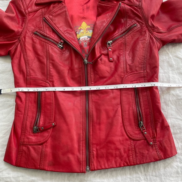 Unicorn London red leather moto style jacket - Picture 4 of 6